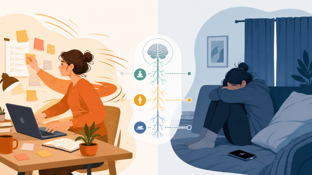 Différentes réactions du corps face au stress